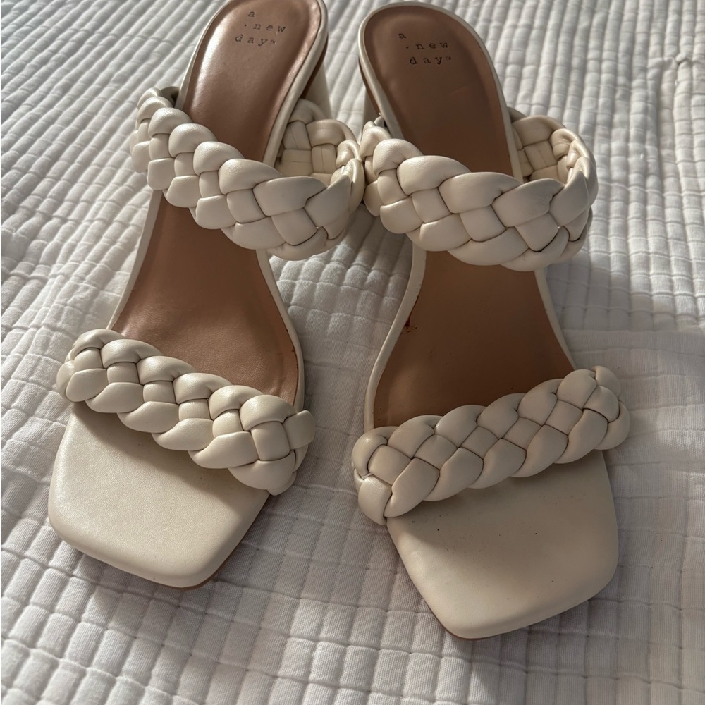 A New Day Women's Ivory Braided Sandals